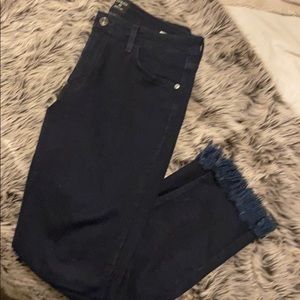 JUST BLACK DARK DENIM JEANS WITH FRAYED ENDS 29